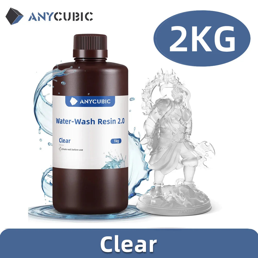 ANYCUBIC Water-Wash Resin For LCD 3D Printer High Precision Low Odor Low Viscosity 3D Printing Standard Photopolymer