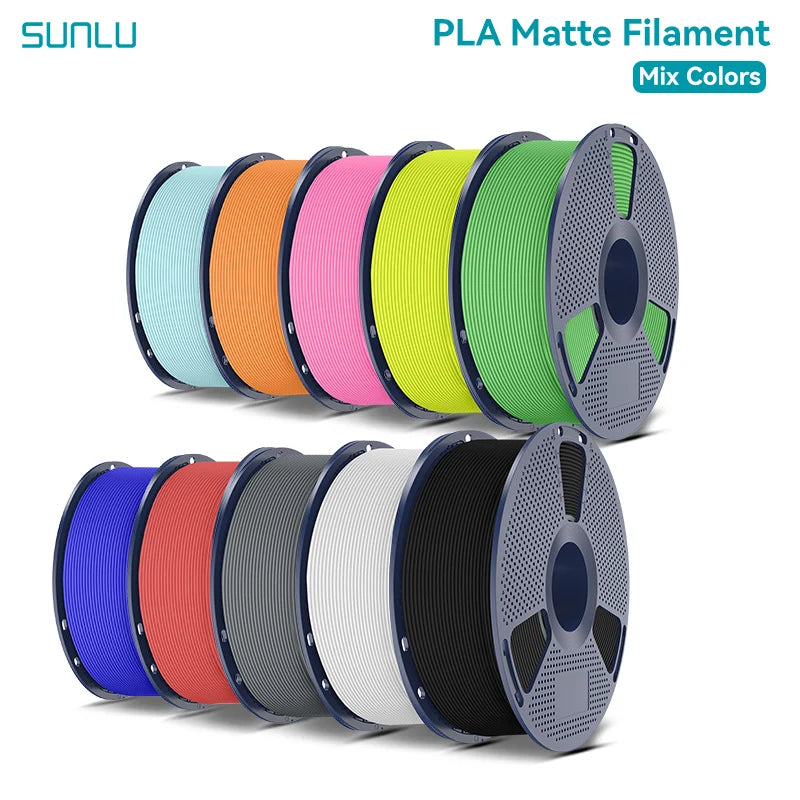 SUNLU PLA Matte 3D Filament 1.75mm Frosted Texture Neatly Wound Multicolor Matte Pla Filament For Most FDM 3D Printer 10KG