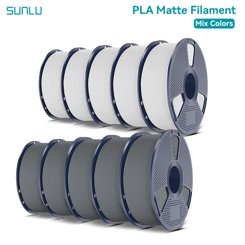 SUNLU PLA Matte 3D Filament 1.75mm Frosted Texture Neatly Wound Multicolor Matte Pla Filament For Most FDM 3D Printer 10KG