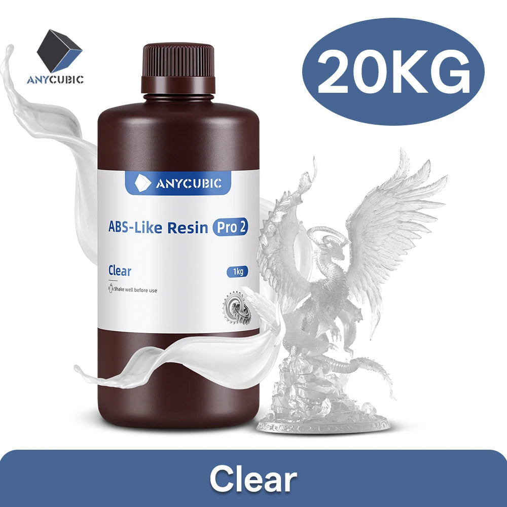 ANYCUBIC Resin ABS Pro 2/ Water Wash/ ECO Plant Resin 405nm UV Resin 10kg For LCD 3D Printer Material For Printing