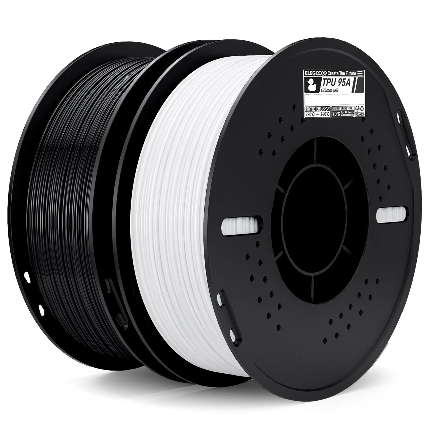 ELEGOO TPU 3D Printer Filament 1.75mm 1kg,95A Shore Hardness Flexible TPU Filament with High Resilience and Elasticity