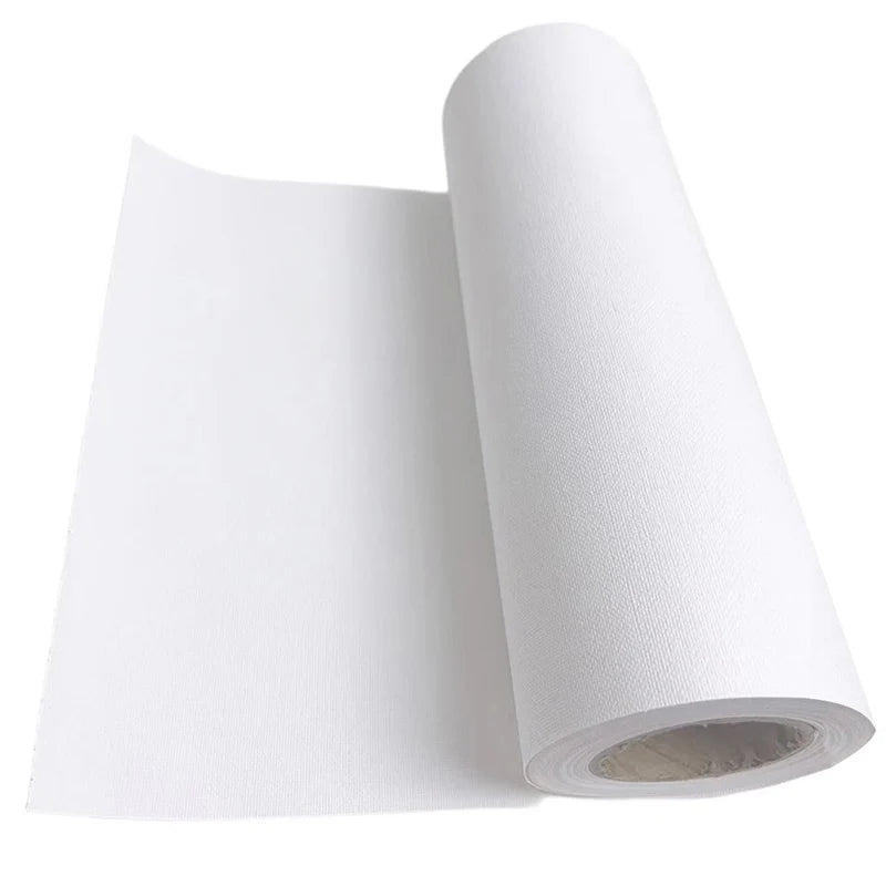 5M/Roll Cotton Canvas Roll, White Black Blank Specialized Suitable for Oil Painting, Acrylic Pigments,27,37,47,,57,67,77,87cm Wide