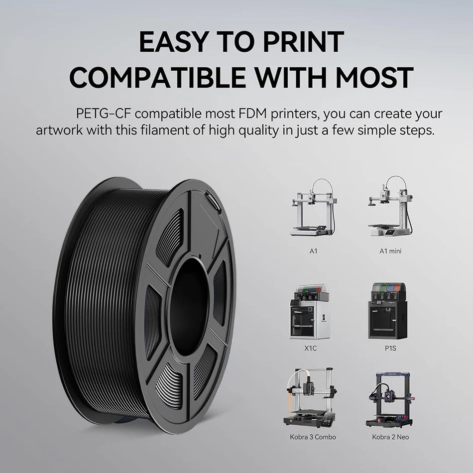 JAYO PLA-CF 3D Printer Filament 1.75mm PETG-CF/PLA Carbon Fiber Filament High Toughness Heat-Resistant 3D Printing Materials