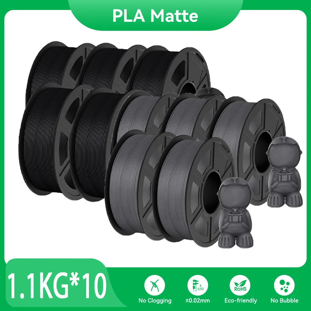 JAYO PLA Matte 3D Printer Filament 1.75mm+/-0.02mm 5/10Rolls 100% No Bubble Non-toxic3D Printing Materials for 3D Printer& Pen