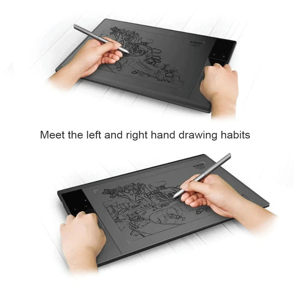 10*6-inch Drawing Tablet Touch Screen Graphics Digital 8192 Level Pen Battery-Free Stylus for Android, Window, Phone, Mac, OSU Game