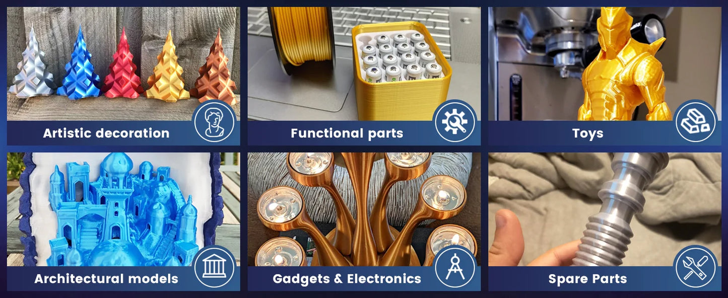 JAYO 3D Silk Pla Plus/ Dual/Triple Colors SILK 3D Printer Filament 1.75mm SILK Rabinbow 1.1kg/roll 3D Printing Materials