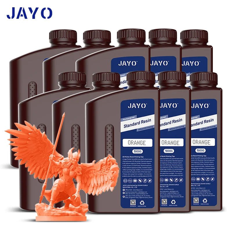 JAYO 3D Resin Water Washab/ABS-Like/Plant Based/Standard 10KG UV Photopolymer Resin Liquid 405nm For LCD 3D Printer Materials