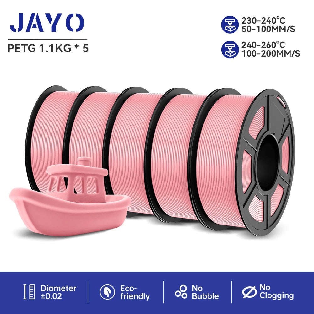 JAYO PETG 3D Printer Filament petg jayo filament  no bubbles no drawing smooth multiple colors 3d printer accessories 1.1kg/roll