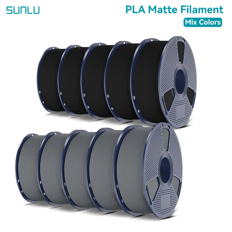 SUNLU PLA Matte 3D Filament 1.75mm Frosted Texture Neatly Wound Multicolor Matte Pla Filament For Most FDM 3D Printer 10KG
