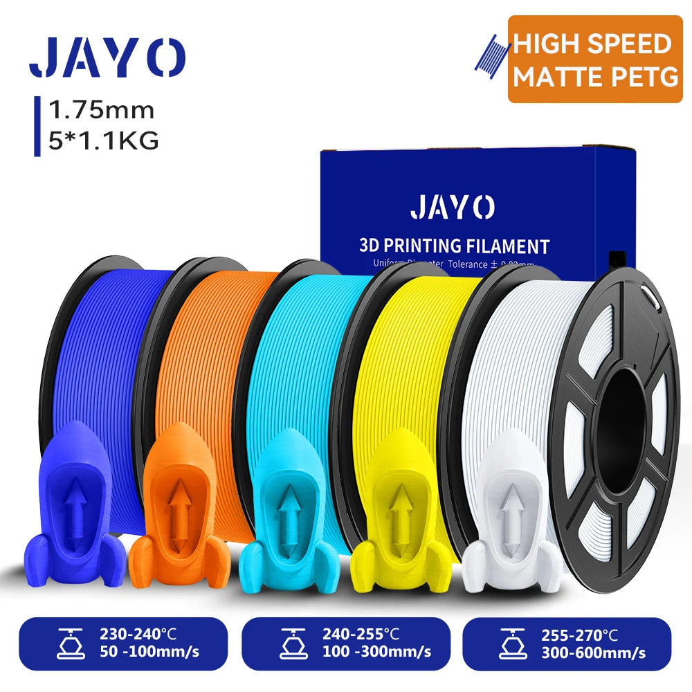 JAYO 5.5KG 3D PETG / High Speed Matte PETG / PLA Classic Printer Filament 1.75mm 3D Printer Filament Neatly Wound PETG for 3D