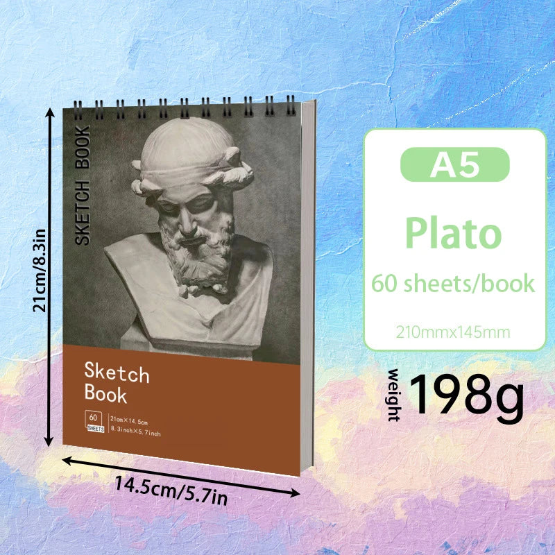 Sketchbook A4, A5, A6, thickened quick sketch book for art students, blank picture book, hand-painted pencil paper drawing