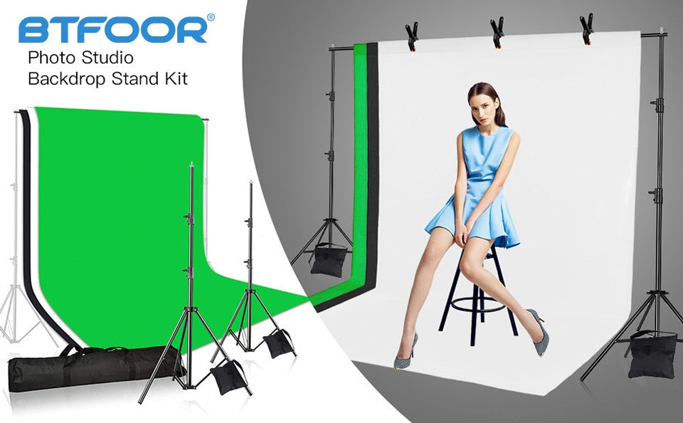 Photography Photo Studio Background Stand Backdrop Chromakey Green Screen Support System Frame Chroma Photobackground For Shoot