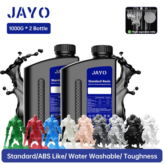 JAYO Standard/Toughness/Plant-based/Like-ABS Resin 2KG 3D Photopolymer UV Curing Resin High Precision 3D Printing Material