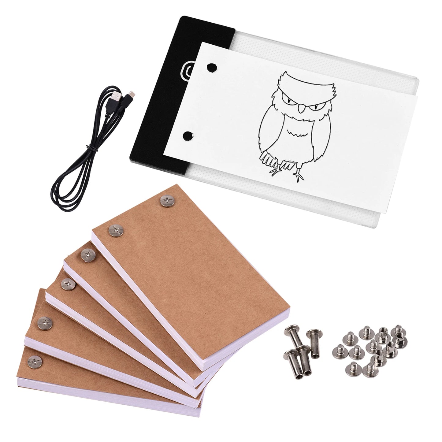 300 Sheets Flipbook for Drawing Tracing Animation Sketching and a Light Pad LED Light Box Tablet