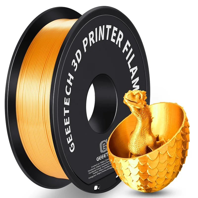 GEEETECH 3d Silk PLA Filament 1kg1.75mm Spool Wire For 3D Printer Material,Safety, Vacuum packaging, special color, Bubble free