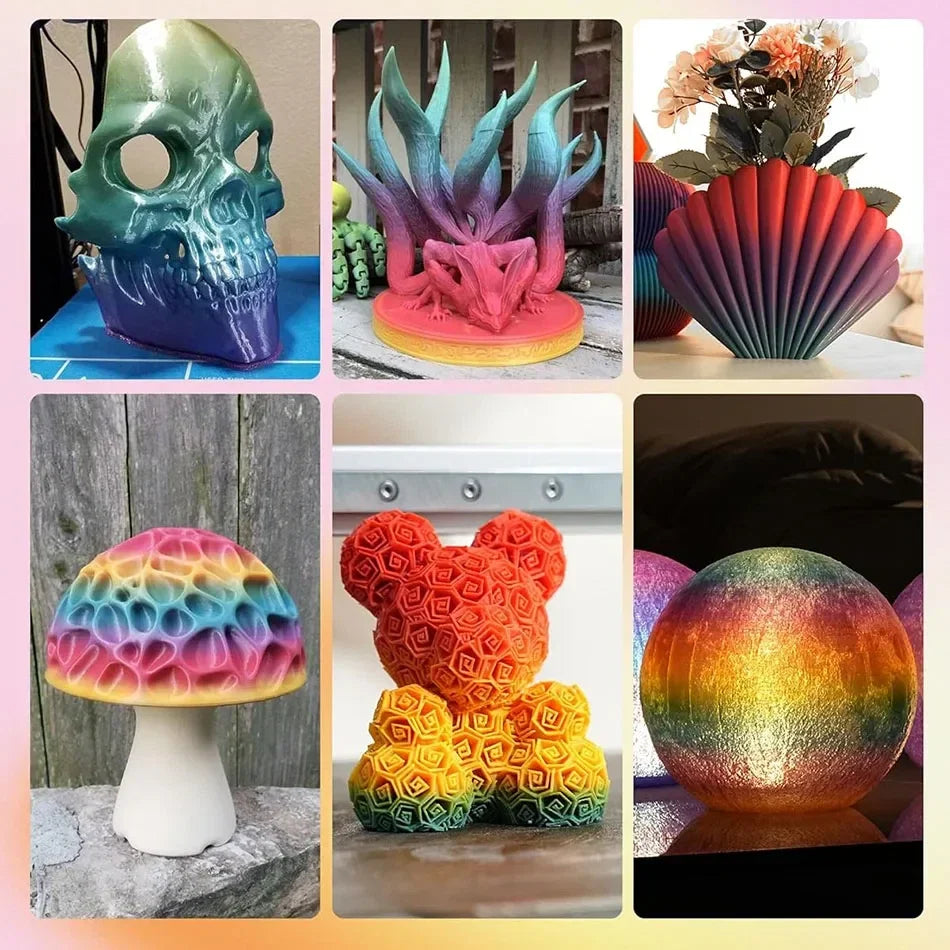 JAYO 3D PLA / Silk PLA Rainbow Printer Filament 1.75mm Transparent Rainbow 3D Filament As Neatly Wound 3D Printing Material