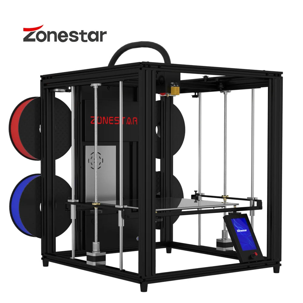 ZONESTAR 4 Extruders Multi Color FDM 3D Printer 4-IN-1-OUT Closed Frame Large Silent Auto Leveling CoreXY New Upgrade Z9V5Pro