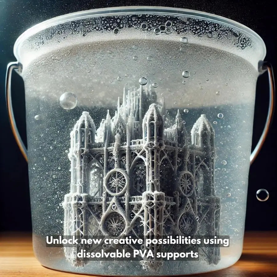 Materials PVA Filament 1.75mm WaterSoluble Support Material for 3D Printing Compatible with Bambu Lab, Polymaker, Overture, and