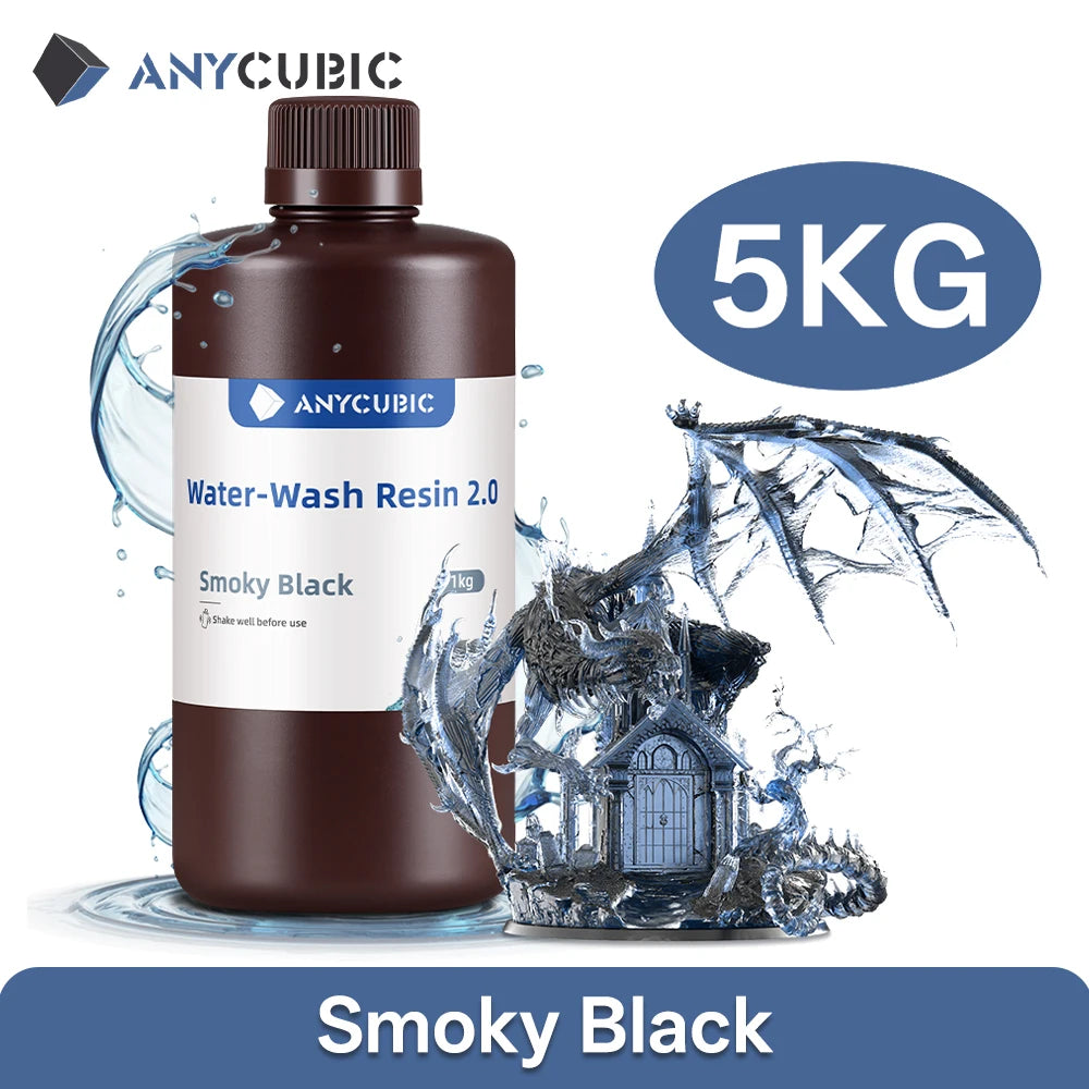 ANYCUBIC 5KG Water-Wash Resin For LCD 3D Printer High Precision Low Odor Low Viscosity 3D Printing Photopolyme