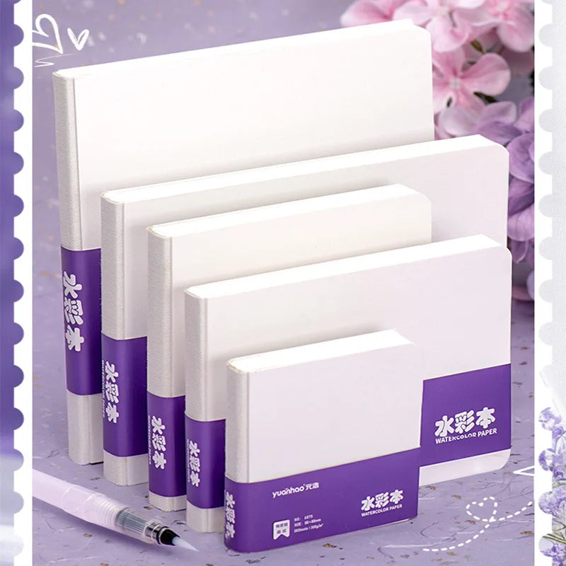 Watercolor paper drawing book thick paper GSM300g mini square portable pocket book sketch cotton pulp watercolor painting book