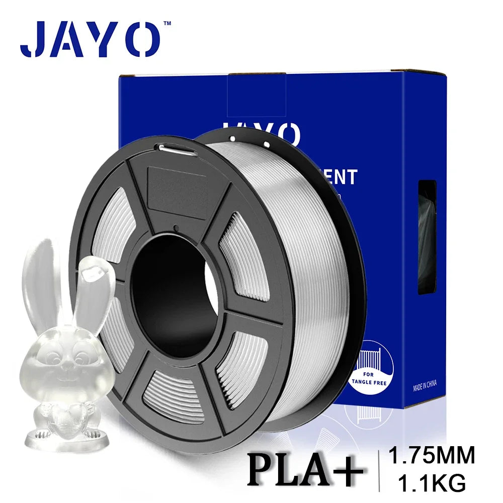 JAYO 3D PETG/PLA/PLA PLUS Printer Transparante Filament 1.75mm Transparency Series & No Bubble non-toxic 3D Printing Materials