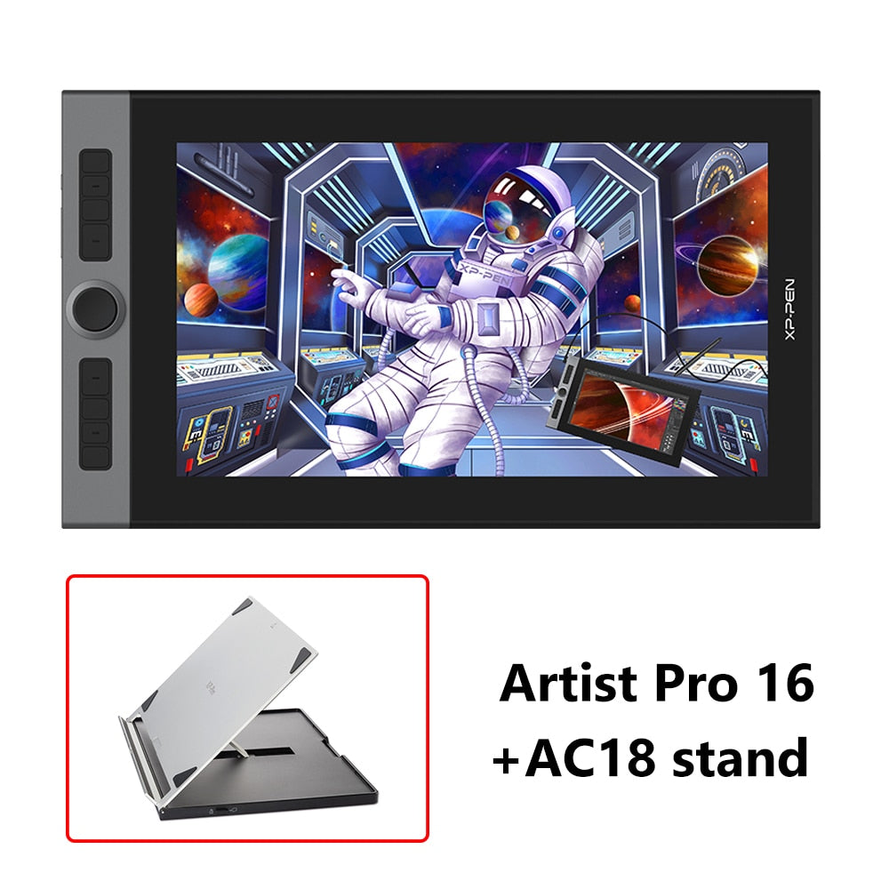 XPPen Artist Pro 16 Graphic Tablet Monitor with X3 Smart Chip Pen Tablet Drawing Monitor 15.6 Inch 133%s RGB for Windows Mac