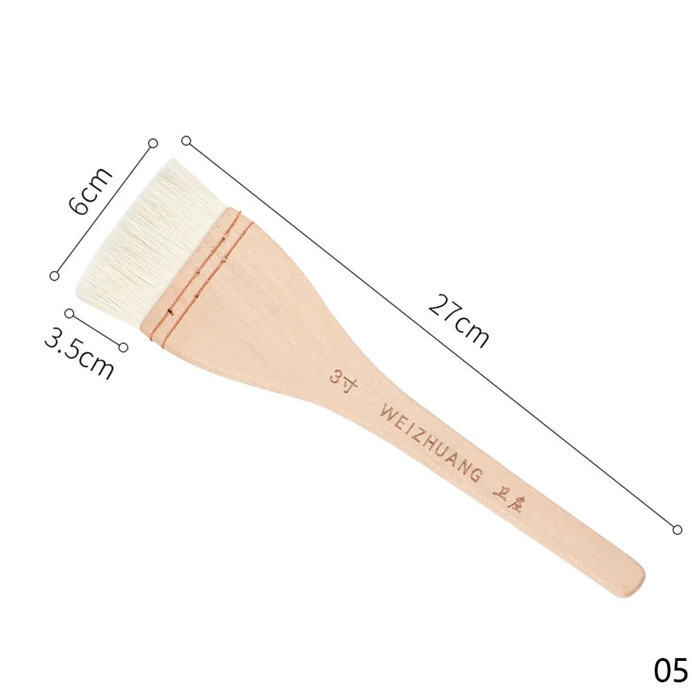 Wooden Handle Goat Hair Paint Brushes Smooth Sanding for Wall 10 Sizes Watercolor, Acrylic, Oil Painting Art Supplies