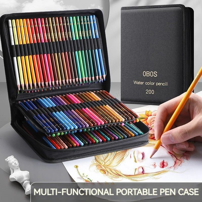 48/72/120/150/200 Colors Professional Colored Oil Pencils Lead Watercolor Drawing  pencils with Storage Bag Set Art Supplies