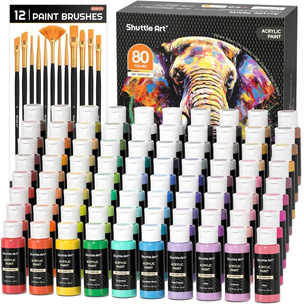 Paint By Number Paint Refills, 80 Colors Acrylic Paints, Acrylic Paints Set , Paints By Number Paint Refills