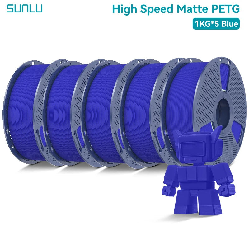 SUNLU 5KG Matte PETG High Speed 3D Printer Filament 1.75mm High Strength Fast Smooth Printing PETG Filament for FDM 3D Printer
