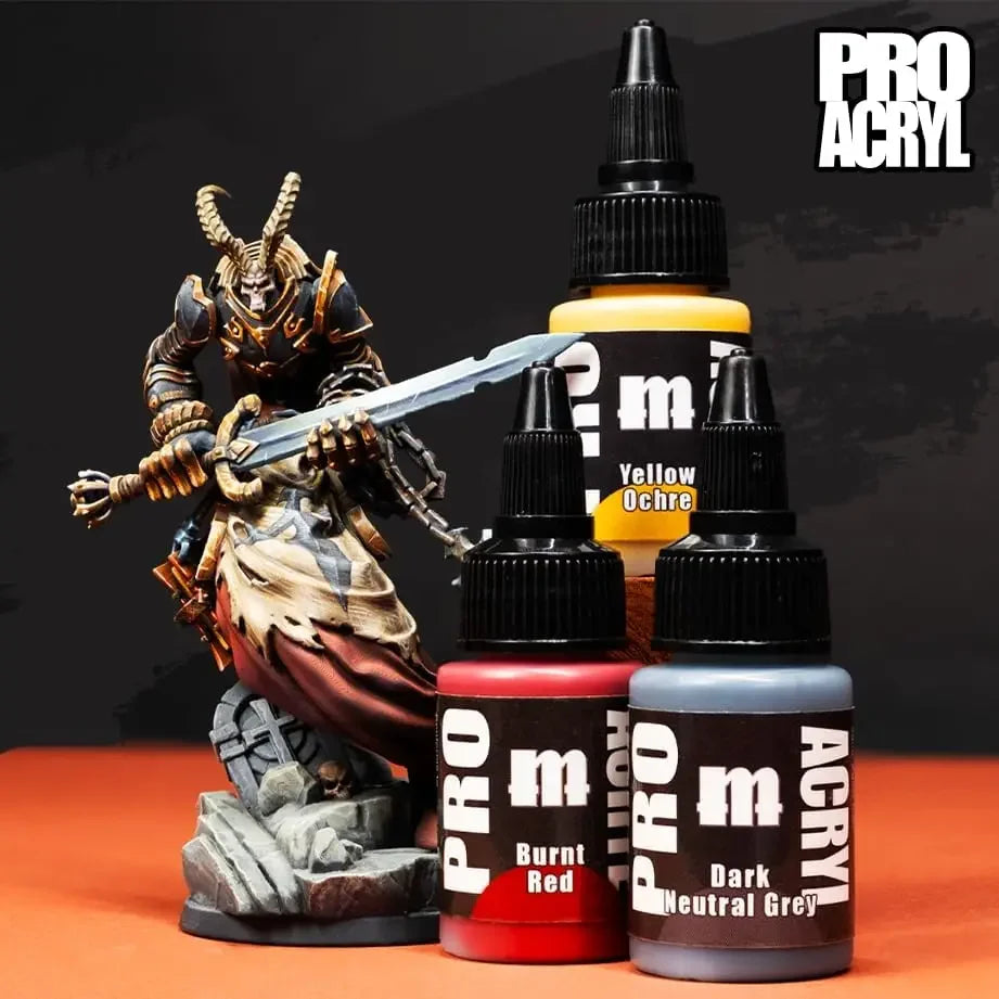 Pro Acryl Base Set Acrylic Model Paints for Plastic Models - Miniature Painting, no-clog cap, comes loaded with glass agitator