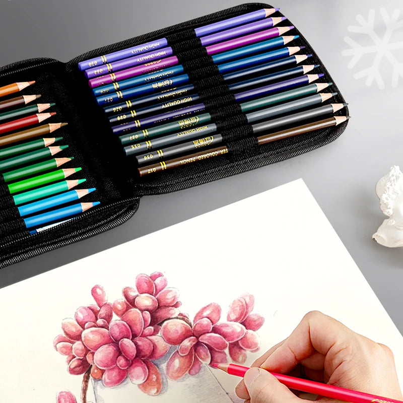 48/72/120/200 Pcs Colored Pencils Set Watercolor Drawing Pencils with Pencils Cases Professional Drawing Sketching Art Supplies