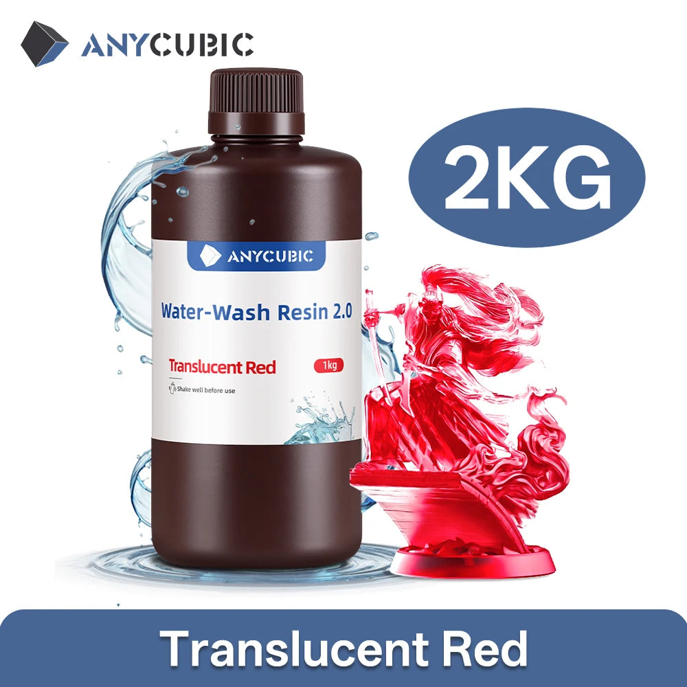 ANYCUBIC Water-Wash Resin For LCD 3D Printer High Precision Low Odor Low Viscosity 3D Printing Standard Photopolymer