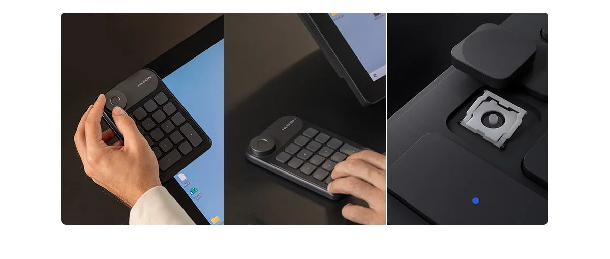 Huion K20 Keydial mini Keyboard for Drawing Tablet, PC and Phone,18 Keys Keyboard + Dial Controller,Upgraded version