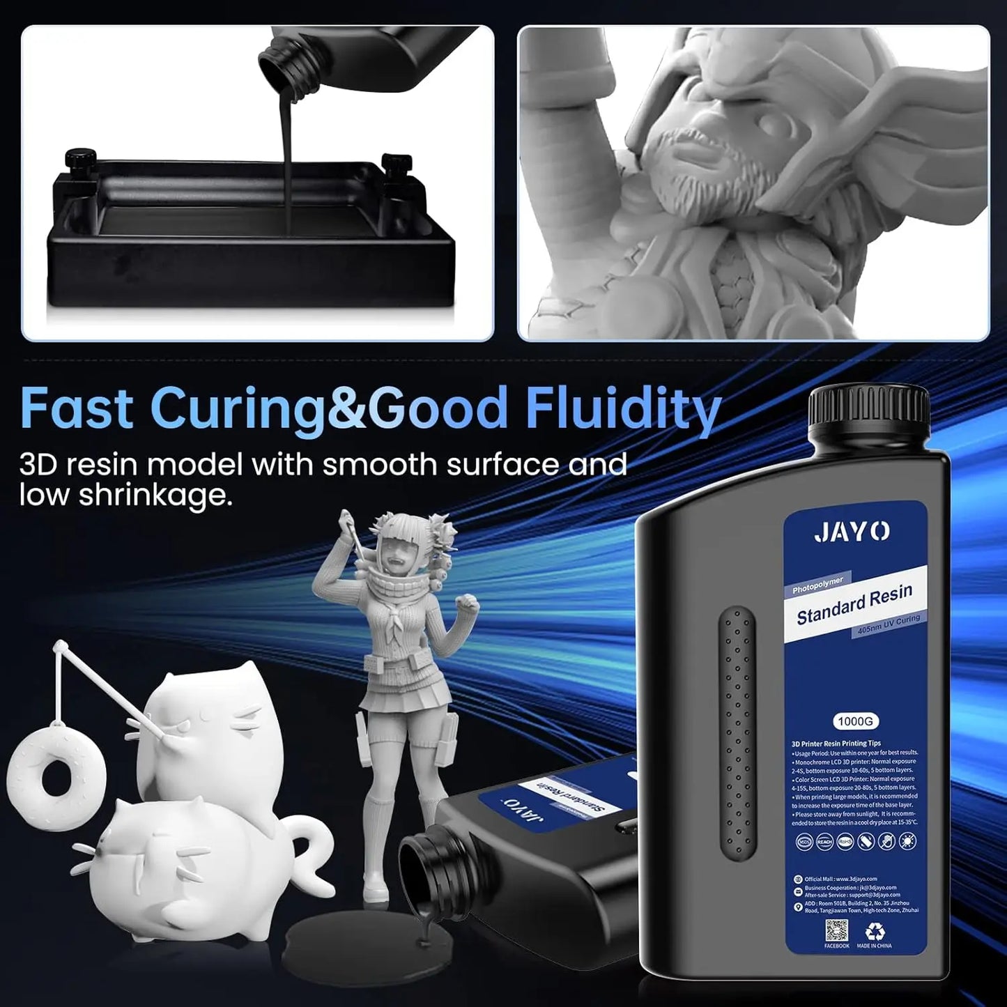 JAYO 5KG&10KG 3D Printer Standard Resin 405nm UV Resin For LCD 3D Printer Material For Printing Easy to Print Good Precision