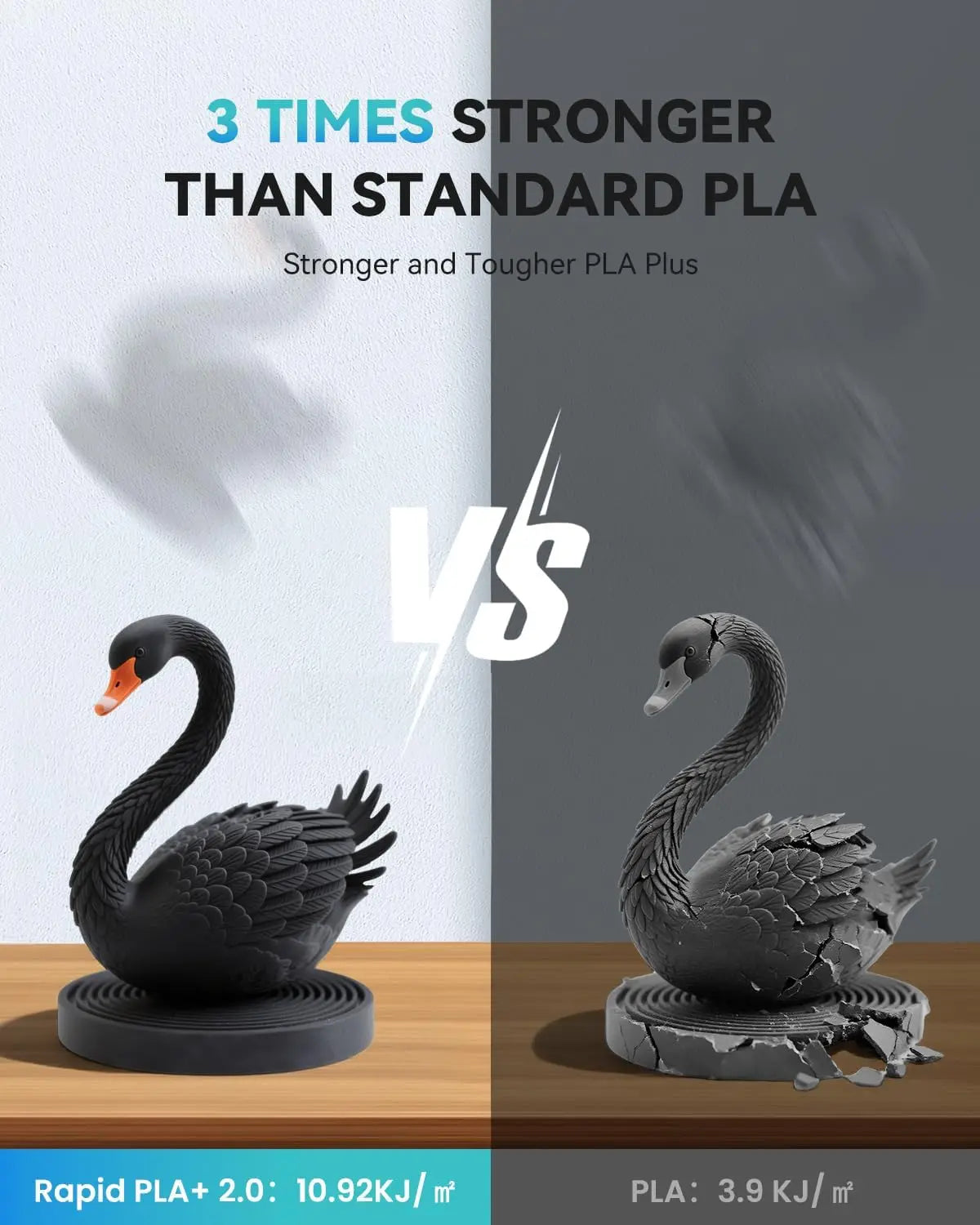Upgraded PLA+2.0 Filament Bundle, 8 Colors for Multi-Color 3D Printing, Compatible with High-Speed Printers