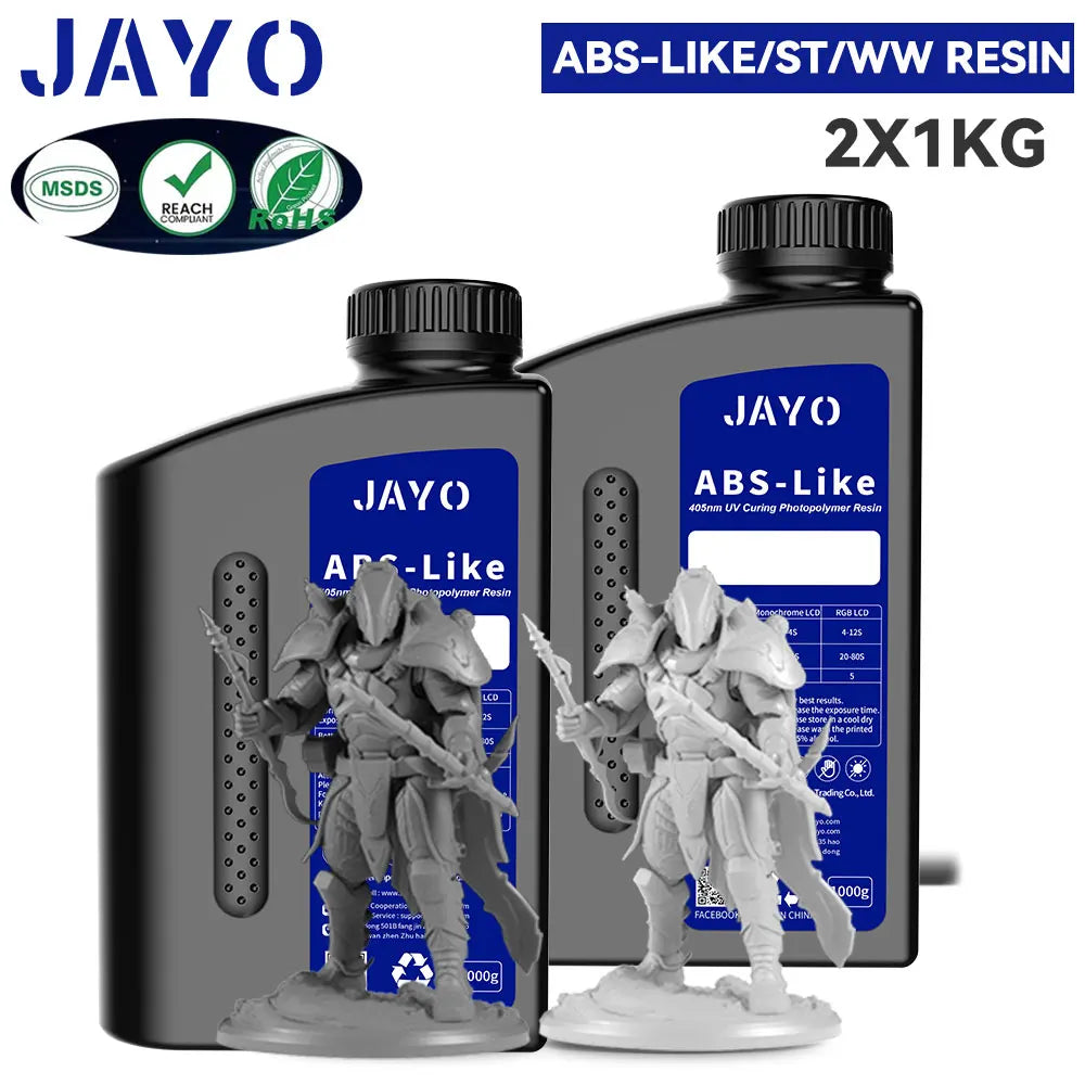 JAYO Standard /ABS-Like/ Water Wash 3D Printer UV Resin 405nm 2 Bottles For LCD 3D Printer Material For Printing Easy to Print