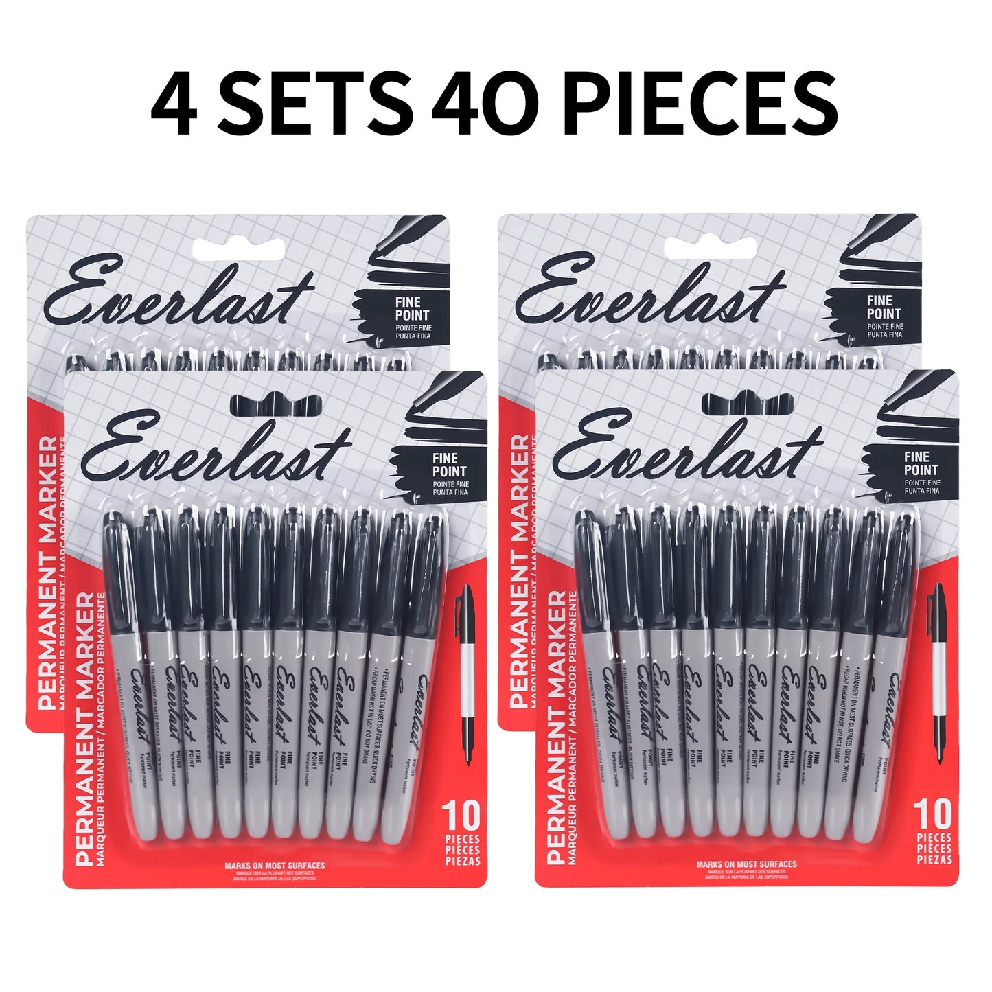 20/40/60-Pack Waterproof  Dual-Tip Permanent Markers, Quick-Drying, Waterproof & Smudge-Proof, for Office Marking, Note-Taking,