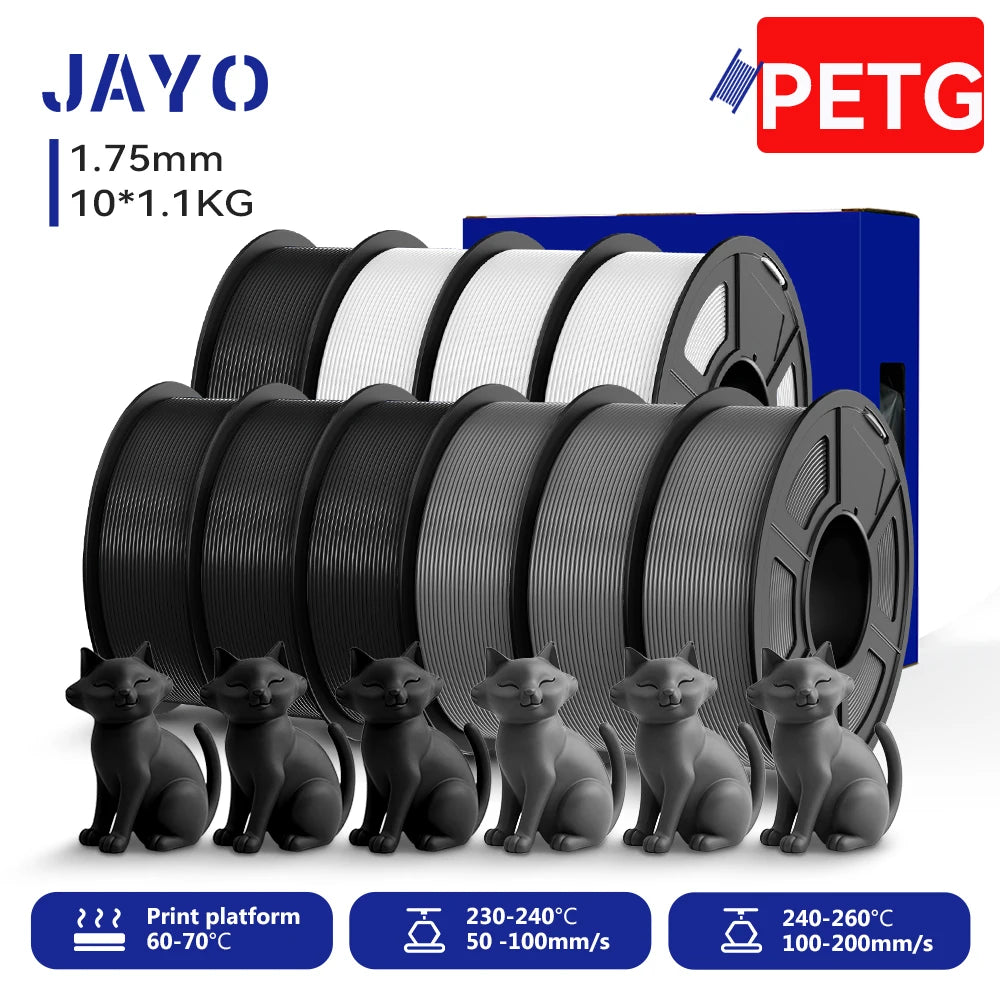 JAYO 3D PETG/ High Speed Matte PETG / PLA Classic Printer Filament 1.75mm 3D Printer Filament 11KG Neatly Wound PETG for 3D