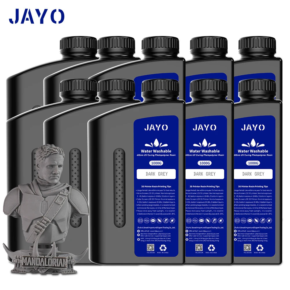 JAYO 3D Resin Water Washab/ABS-Like/Plant Based/Standard 10KG UV Photopolymer Resin Liquid 405nm For LCD 3D Printer Materials