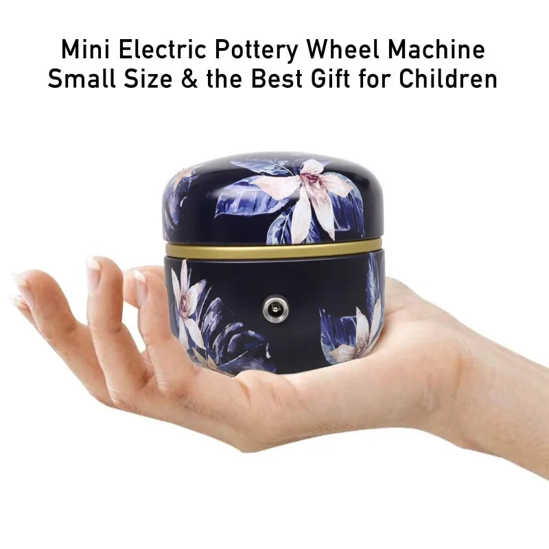 Mini Electric Pottery Wheel DIY Sculpting Kit Craft tool with Tray for Adults and Kids Toys Clay Art Ceramics Work Machine Turntable