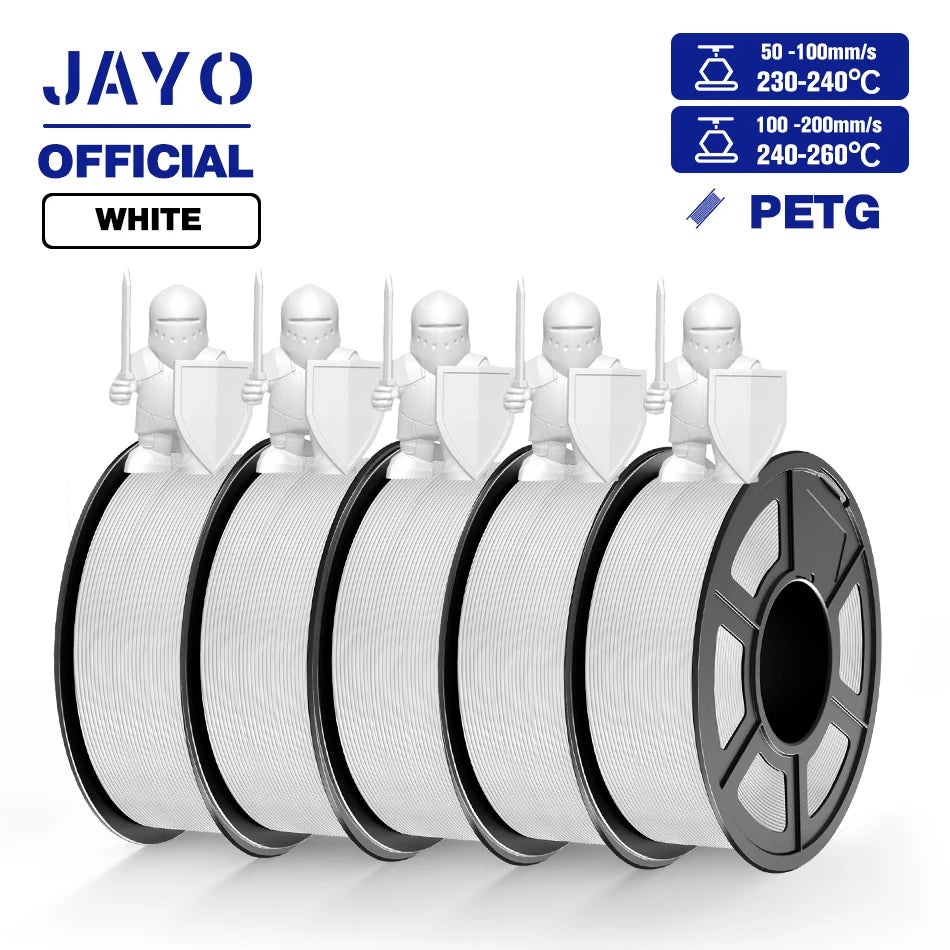 JAYO PETG Filamanet 1.75MM 5Rolls/set 3D Printer Filament PETG Neatly Wound 3D Printing Material For FDM 3D Printer