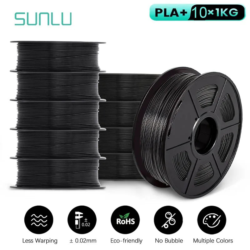 SUNLU 10KG 3D Filament PLA /PLA PLUS Filament 10kg 22 lbs 1.75mm 3D Printer Filament Environmentally friendly High strength PLA