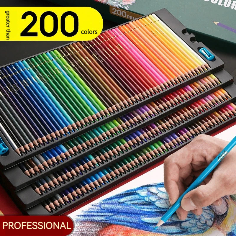 48/72/120/150/200 Colors Professional Colored Oil Pencils Lead Watercolor Drawing  pencils with Storage Bag Set Art Supplies