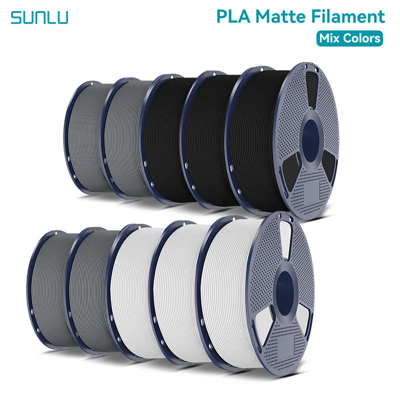 SUNLU PLA Matte 3D Filament 1.75mm Frosted Texture Neatly Wound Multicolor Matte Pla Filament For Most FDM 3D Printer 10KG