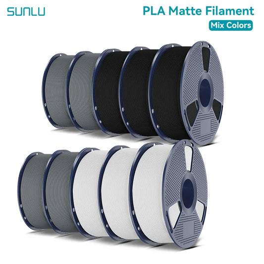 SUNLU PLA Matte 3D Filament 1.75mm Frosted Texture Neatly Wound Multicolor Matte Pla Filament For Most FDM 3D Printer 10KG