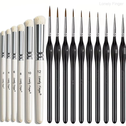 Miniature Paint Brushes Drybrush Set, Detail Paint Brushes for Acrylics, Watercolor, Figurines Model, Face Painting,