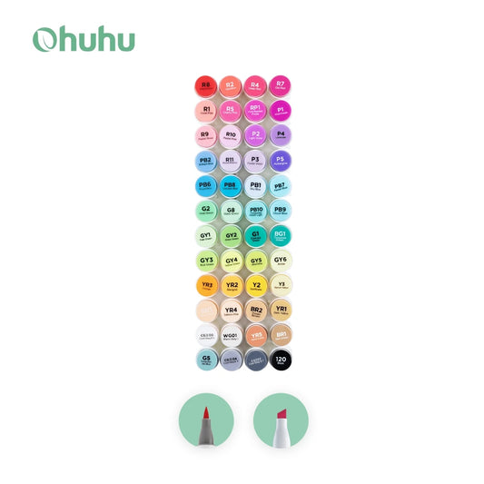 Ohuhu Honolulu 48 Colors Marker Pen Set Oily Alcohol Art Markers Dual Brush Felt Pen Sketching Drawing Manga School Art Supplies