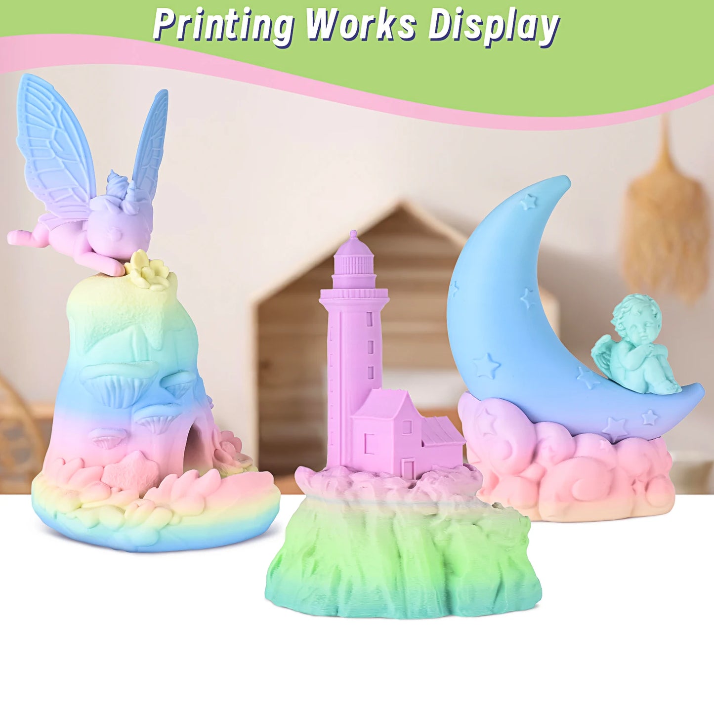 ERYONE Promotion PLA Matte Rainbow 1KG 1.75mm ±0.03mm Filament For 3D Printer Macaron Watercolor Filament High Quality New