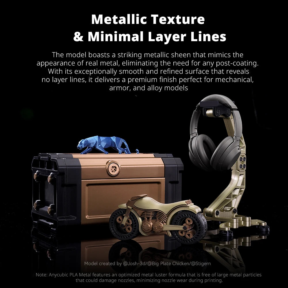 ANYCUBIC 5kg/4kg Metal Filament Metallic Texture PLA Kobra S1 Kobra 3 Combo 3D Printer Filament High-Performance 3D Printing PLA